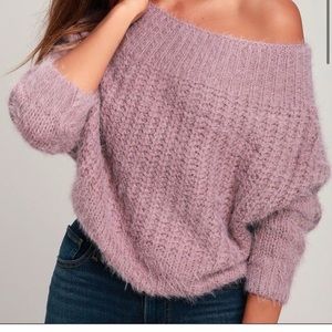 Dusty purple off shoulder sweater